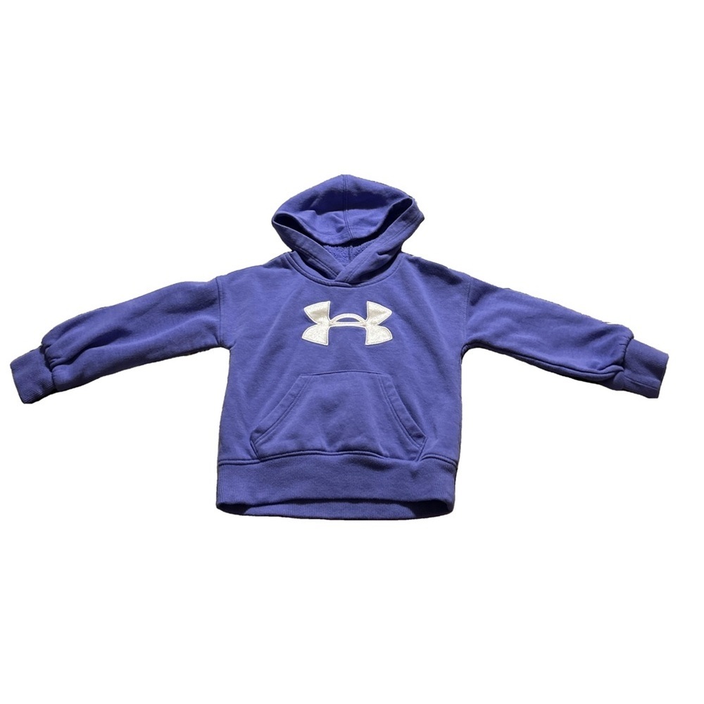 Purple Under Armour Pull Over Logo Hoodie Size 2T